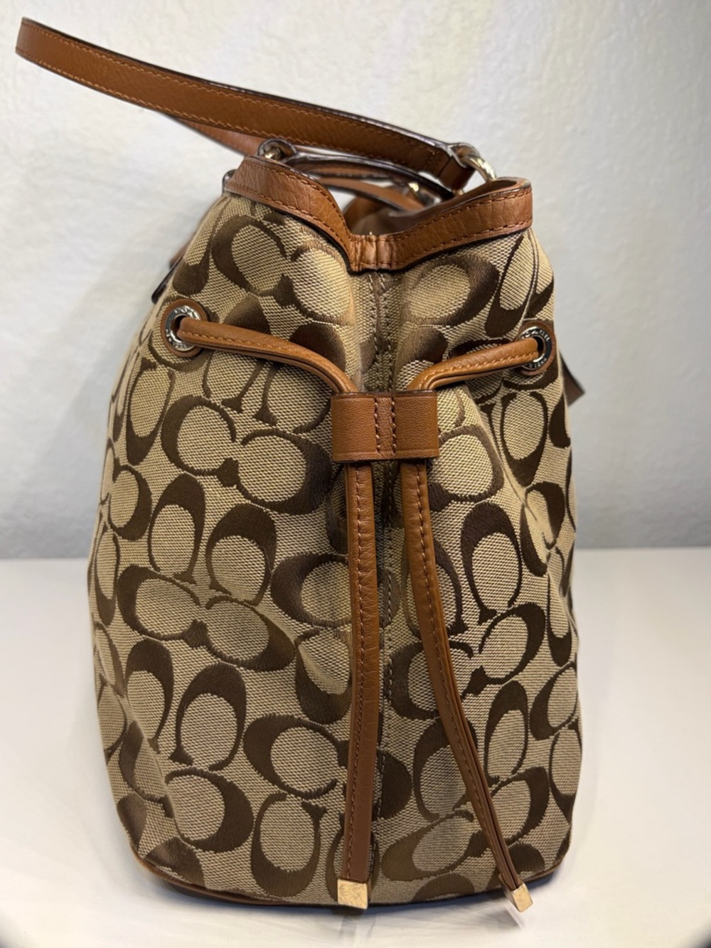 Coach Stripe Drawstring Carryall Shoulder Bag - Picture 5 of 16